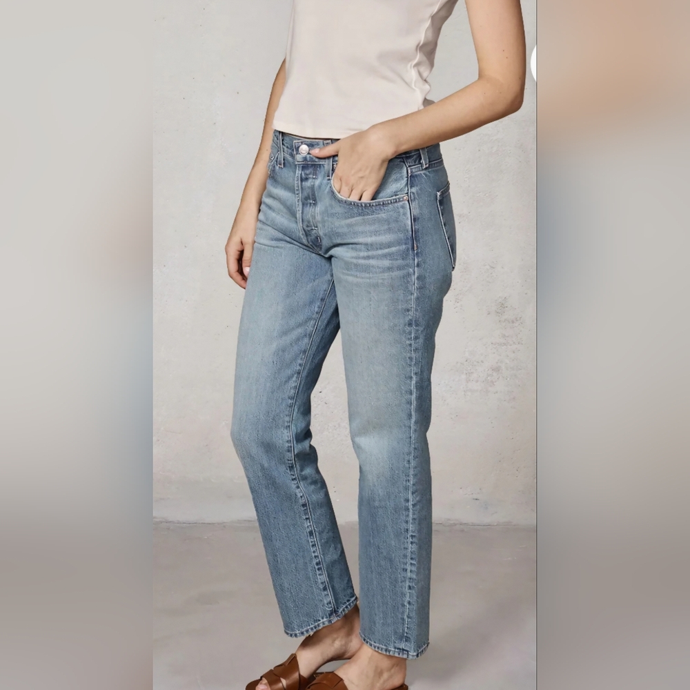 Edwin Kali Ankle Vintage Straight Leg Jeans- In The Color Ariel - Picture 3 of 13